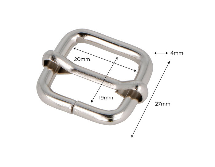 Innspiro Boucle Coulissante Rectangulaire en Fer Nickel 20 mm (Lot de 5)