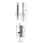 LINCE Serrure 5570-25 avec têtière inoxydable