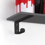 Emuca Jeu de supports pour étagères en bois Shelf avec cintre intégré, Acier, Peint en noir