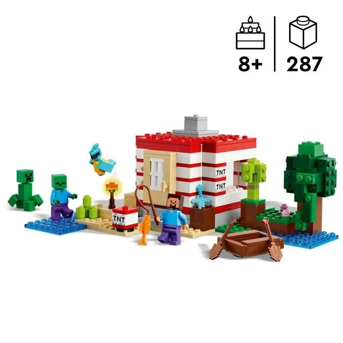 LEGO Minecraft 21275 La Maison en TNT de la Jungle - Jeu de Construction à Partir de 8 Ans et Plus