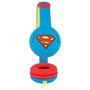 OTL TECHNOLOGIES Casque audio pour enfants DC Comics Superman - Volume limité 85 dB, bouchons souples, diademe ajustable, pour 3 à 7 ans - Connexion Jack 3.5mm
