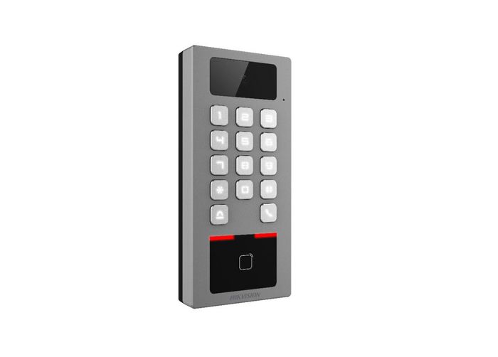 Hikvision DS-K1T502DBWX-C - Station de contrôle d'accès et interphone vidéo avec protection IP65 IK09, Wiegand, RS-485, carte SD 256 Go