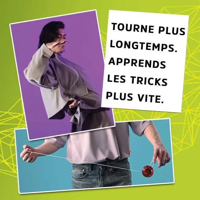 Bandai Hyper Yoyo 60003 - Yo-yo de compétition nouvelle génération bleu, inspiré des séries cultes années 2000, design audacieux et haute précision