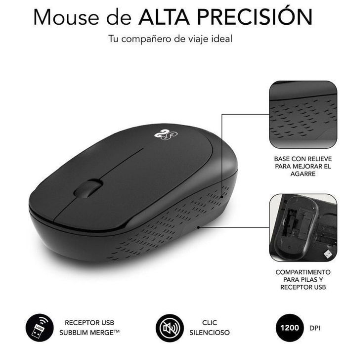 Souris et Tapis de Souris Gaming Subblim Harm XL Noir
