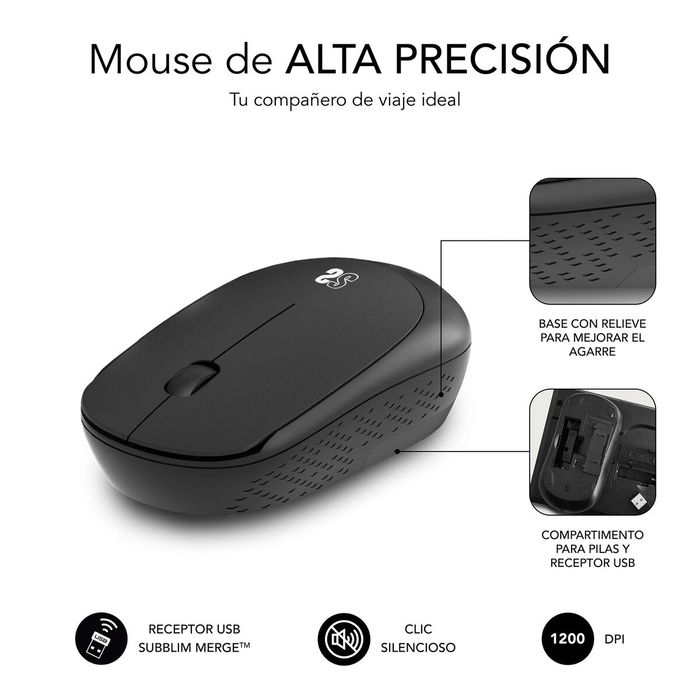 Souris et Tapis de Souris Gaming Subblim Harm XL Noir