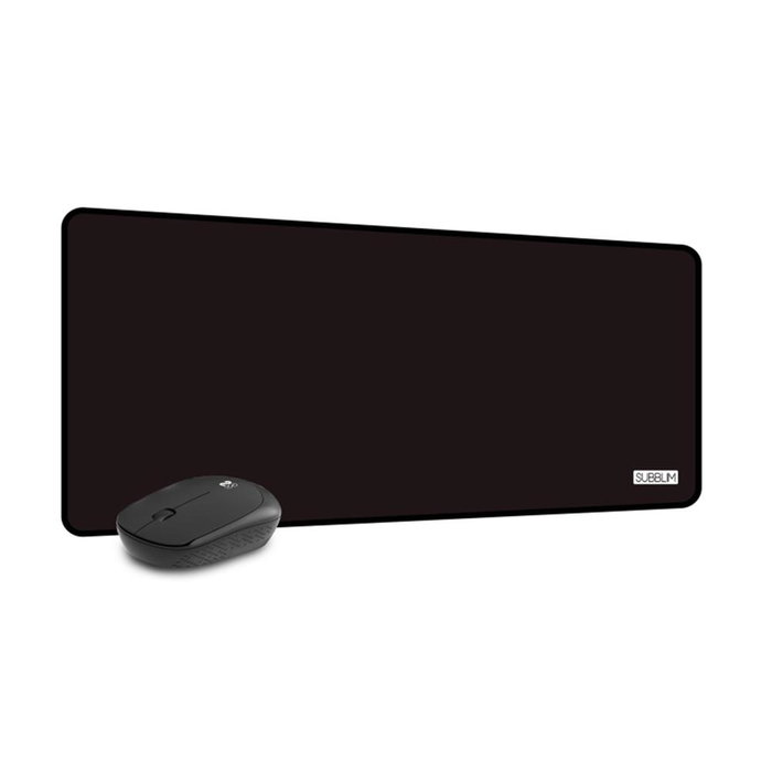 Subblim Harmony Tapis de souris XL 800x300 mm + Souris sans fil Silencieuse 1200 dpi Noir Subblim Harmony Tapis de souris XL 800x300 mm + Souris sans fil Silencieuse 1200 dpi Noir