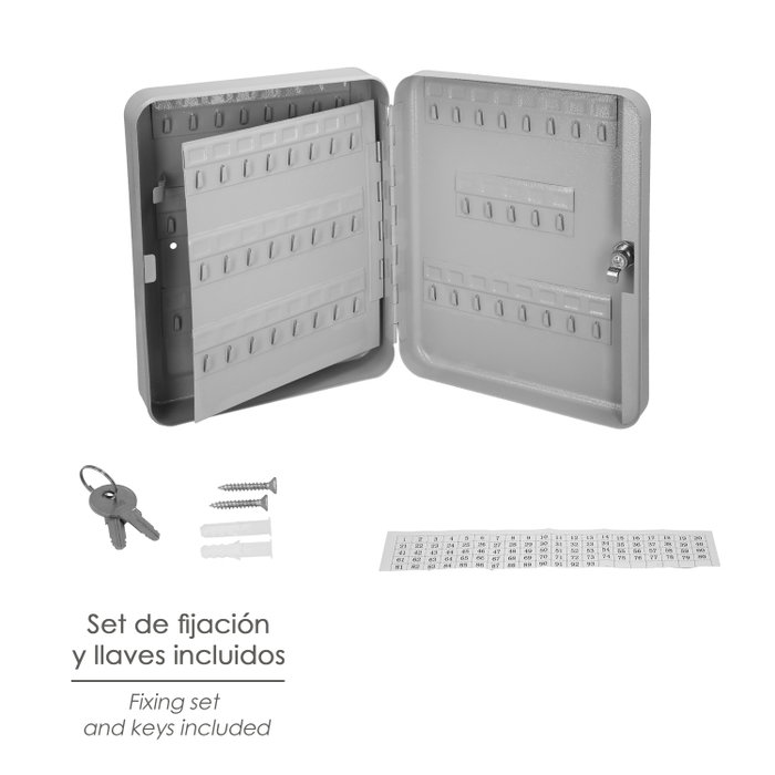 WOLFPACK LINEA PROFESIONAL Boîte d'archivage pour 93 clés, gris