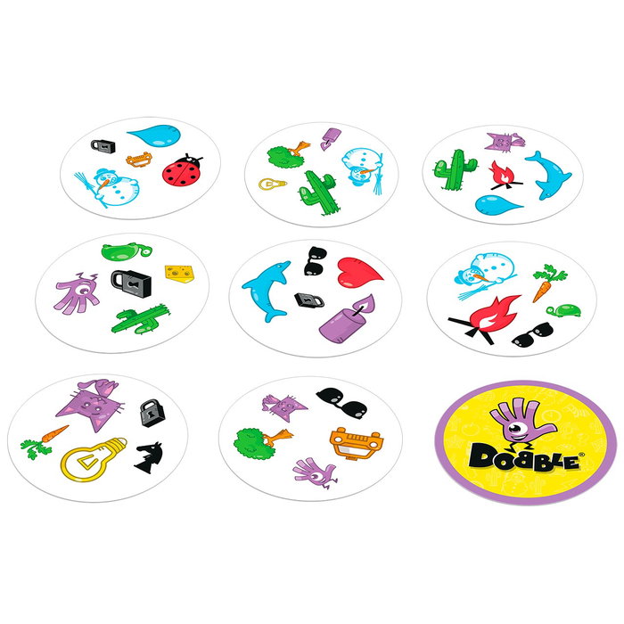 Asmodee Juego Dobble Giant - Version géante du jeu d'observation et de rapidité, 4 variantes de jeu incluses, pour 6 ans et plus - Référence Zygdobgi0101Ml1