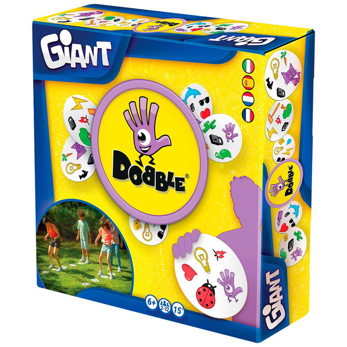 Asmodee Juego Dobble Giant - Version géante du jeu d'observation et de rapidité, 4 variantes de jeu incluses, pour 6 ans et plus - Référence Zygdobgi0101Ml1