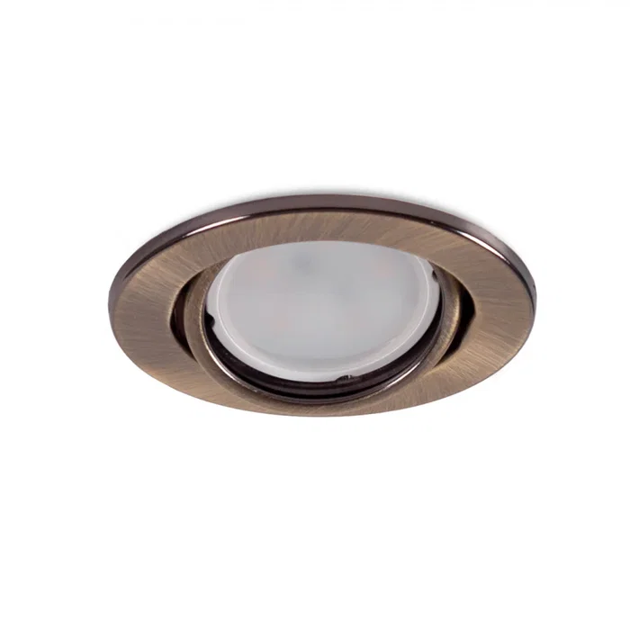 Vepa Aro Foco Downlight Circular Basculante Acero Latonado 90mm