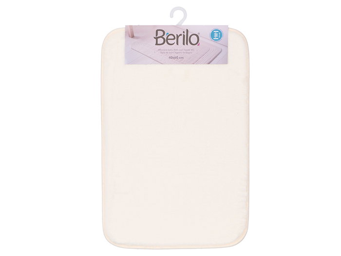 Berilo Tapis de Bain Viscoélastique Blanc 60x40 cm, 1 cm d'épaisseur, Polyester (Set de 12)