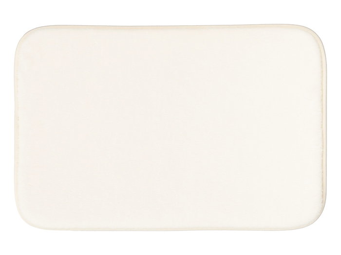 Berilo Tapis de Bain Viscoélastique Blanc 60x40 cm, 1 cm d'épaisseur, Polyester (Set de 12)