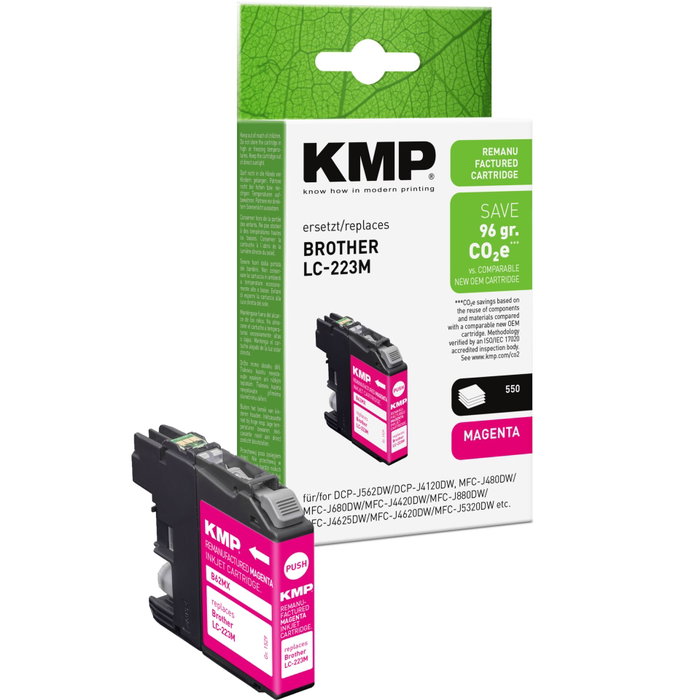 KMP B62MX Cartouche d'encre Magenta compatible avec Brother LC-223 M KMP B62MX Cartouche d'encre Magenta compatible avec Brother LC-223 M