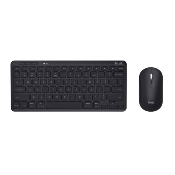 Trust Combo Lyra Clavier + Souris Sans Fil Bluetooth USB Français QWERTY Noir Recyclé