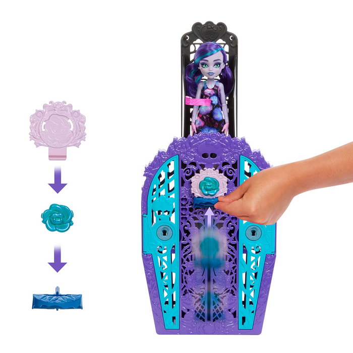Monster High - Poupée Monster High Skulltimate Secrets Midnight Garden Twyla - Jouet d'énigme avec plus de 19 surprises - Référence Hyt74