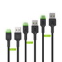 Green Cell Adaptateur USB vers USB-C KABGCSET01 Noir et Vert 2 m (Lot de 3)