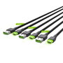 Green Cell Adaptateur USB vers USB-C KABGCSET01 Noir et Vert 2 m (Lot de 3)