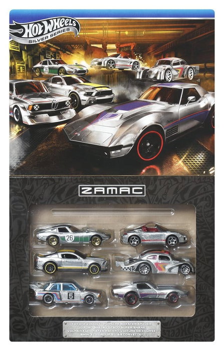 Hot Wheels Silver Series pack 6 véhicules Die-Cast 1/64 ZAMAC