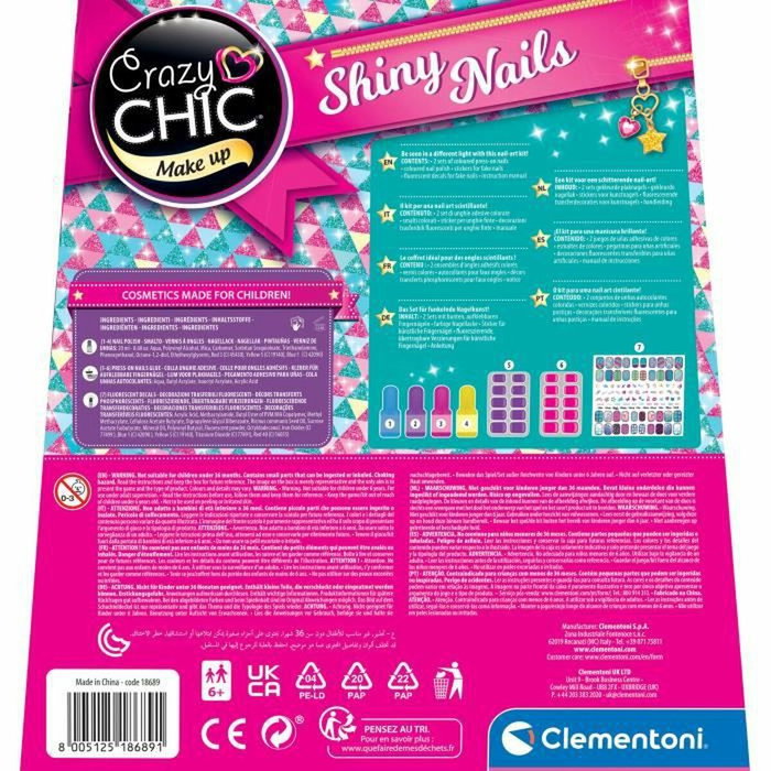 Clementoni Kit Manucure Phosphorescent pour Enfant - 4 Vernis, Faux Ongles, Autocollants Transferts Lumineux - Loisir Créatif dès 7 Ans Clementoni Kit Manucure Phosphorescent pour Enfant - 4 Vernis, Faux Ongles, Autocollants Transferts Lumineux - Loisir Créatif dès 7 Ans