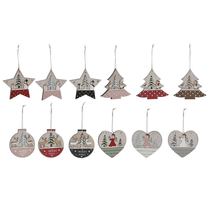 Décoration Suspendue DKD Home Decor Rouge Rose Bois 23 x 1,5 x 9 cm (6 Pièces) (4 Unités) Décoration Suspendue DKD Home Decor Rouge Rose Bois 23 x 1,5 x 9 cm (6 Pièces) (4 Unités)