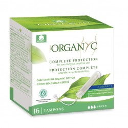 ORGANYC Tampons Super avec applicateur compact, 16 unités