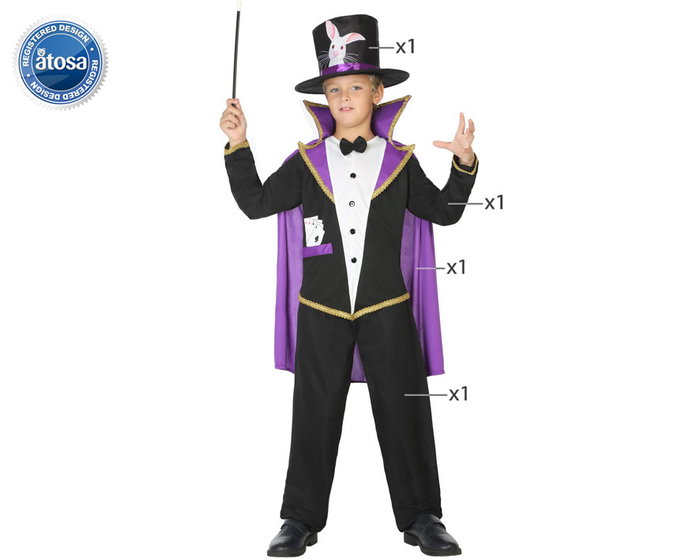 Déguisement Magicien Enfant Illusionniste Garçon 10-12 Ans Costume Carnaval 4 Pièces (Pantalon, Veste, Cape, Chapeau) Multicolore Polyester Déguisement Magicien Enfant Illusionniste Garçon 10-12 Ans Costume Carnaval 4 Pièces (Pantalon, Veste, Cape, Chapeau) Multicolore Polyester