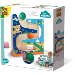SES CREATIVE Circuit de Boules en Bois avec Crocodile, Jouet d'Eveil Motricité Fine en Bois FSC pour Enfant à partir de 6 mois (3 Boules)