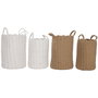 Set de basket Home ESPRIT Blanc Beige Corde 30 x 30 x 43 cm 2 Pièces (2 Unités)