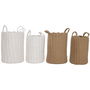 Set de basket Home ESPRIT Blanc Beige Corde 30 x 30 x 43 cm 2 Pièces (2 Unités)