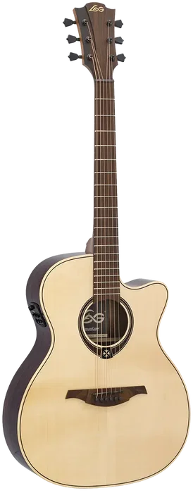 LAG Tramontane 218 A/E Guitare Acoustique-Électrique Auditorium Cutaway, Table Epicéa Massif, Palissandre, Naturelle