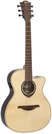 LAG Tramontane 218 A/E Guitare Acoustique-Électrique Auditorium Cutaway, Table Epicéa Massif, Palissandre, Naturelle