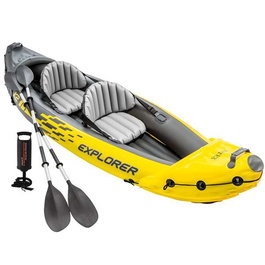 Intex Kayak Explorer K2 pour 2 personnes, gonflable avec pagaies en aluminium et pompe, dimensions 312 x 91 x 51 cm
