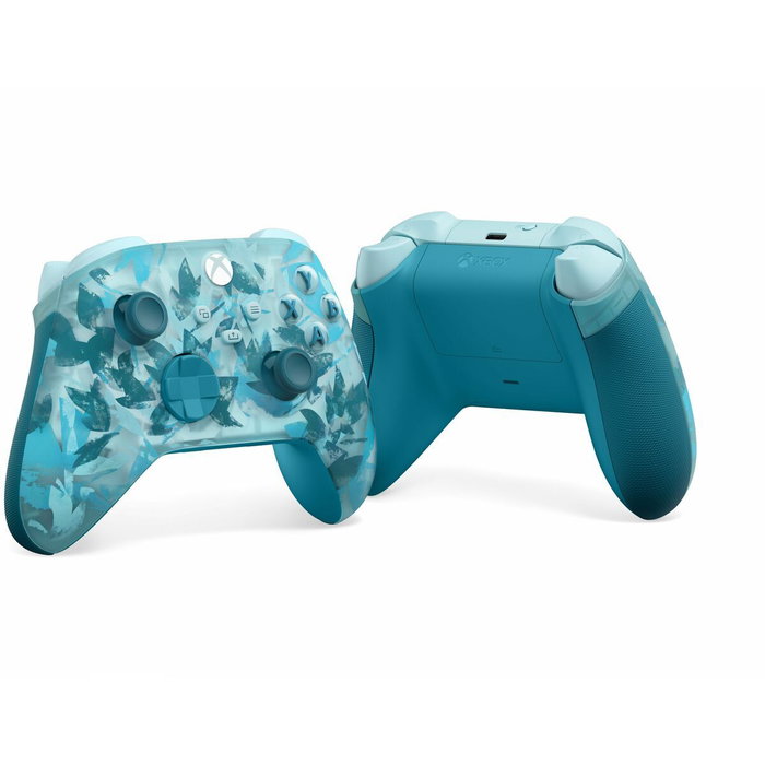 Microsoft Gaming - Manette sans fil Xbox - Édition spéciale Ice Breaker Bleu - Rétroéclairage bleu glacé - Croix directionnelle hybride - Bluetooth - Personnalisation des boutons