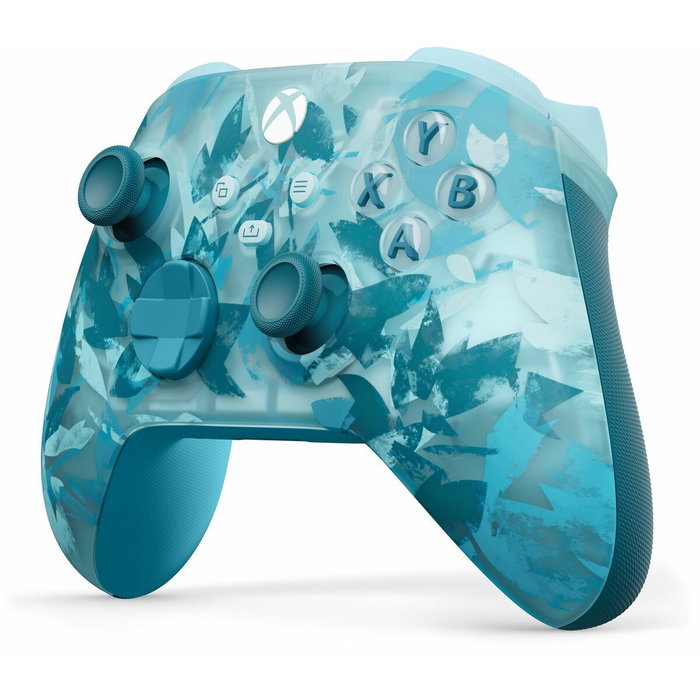 Microsoft Gaming - Manette sans fil Xbox - Édition spéciale Ice Breaker Bleu - Rétroéclairage bleu glacé - Croix directionnelle hybride - Bluetooth - Personnalisation des boutons