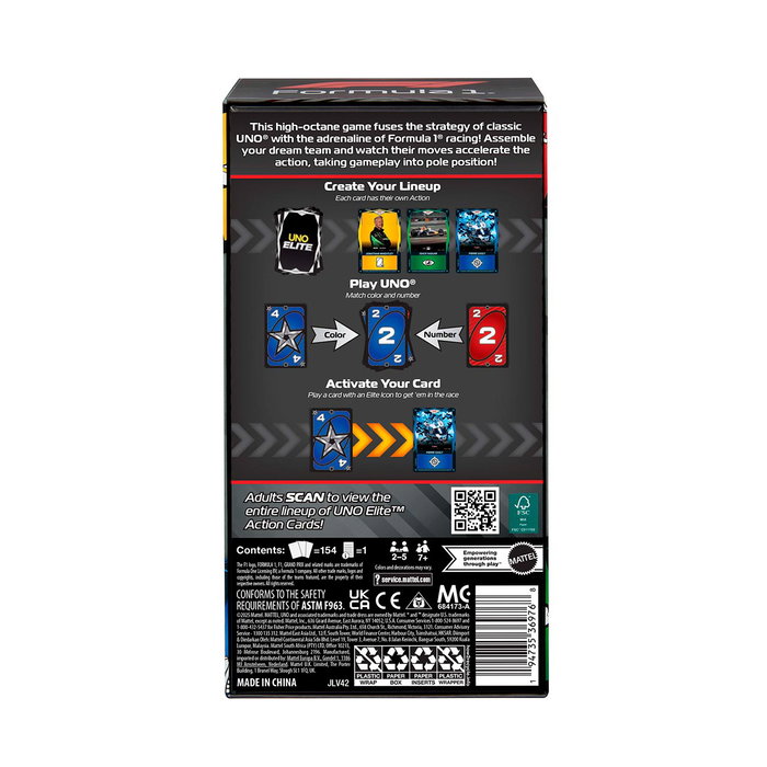Mattel UNO Elite Formule 1 Starter-Set