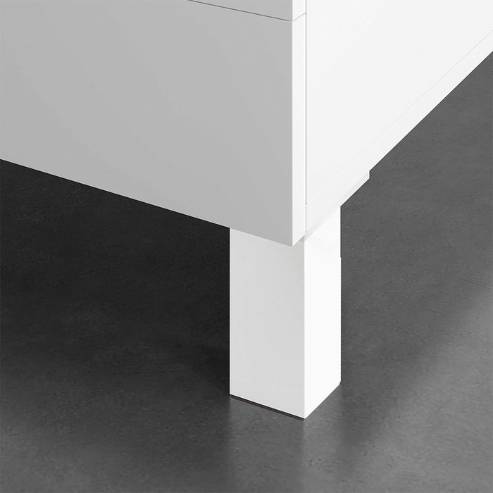 Rei 972 Pied de meuble carré ABS blanc 42 x 42 x 100 mm