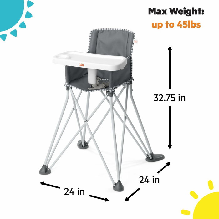 Bright Starts Pop N Dine Chaise haute de voyage, Gris Bright Starts Pop N Dine Chaise haute de voyage, Gris