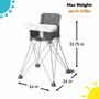 Bright Starts Pop N Dine Chaise haute de voyage, Gris