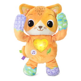 VTech Peluche Musicale Chat Jouet Interactif Cucu-Trâs avec 3 Boutons (Lumières, Musique, Sons Nature) 80-567422 - Pour Enfants +12 Mois