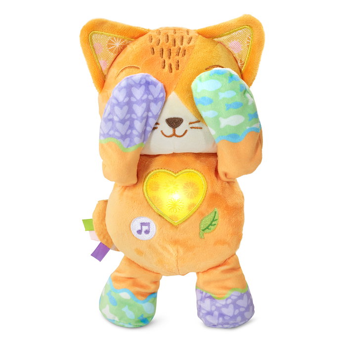VTech Peluche Musicale Chat Jouet Interactif Cucu-Trâs avec 3 Boutons (Lumières, Musique, Sons Nature) 80-567422 - Pour Enfants +12 Mois