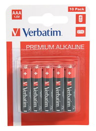 Verbatim - Piles alcalines AAA 1.5V - Lot de 10 - Pour périphériques audio, appareils photo et jouets