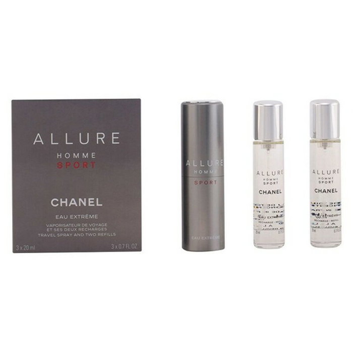 Chanel Allure Homme Sport Eau Extrême Eau de Toilette - Vaporisateur 3x20 mL, parfum homme aromatique et boisé intense aux notes de mandarine et de musc Chanel Allure Homme Sport Eau Extrême Eau de Toilette - Vaporisateur 3x20 mL, parfum homme aromatique et boisé intense aux notes de mandarine et de musc