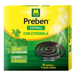 Massó Lot de 10 spirales anti-moustiques à la citronnelle avec support