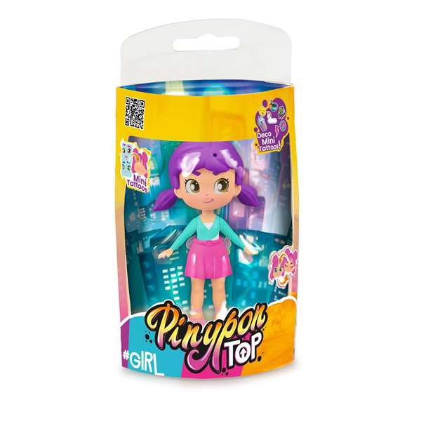 Famosa Figura Pinypon Top Girls - Poupee a Double Visage avec Tatouages 11 cm - Assortiment