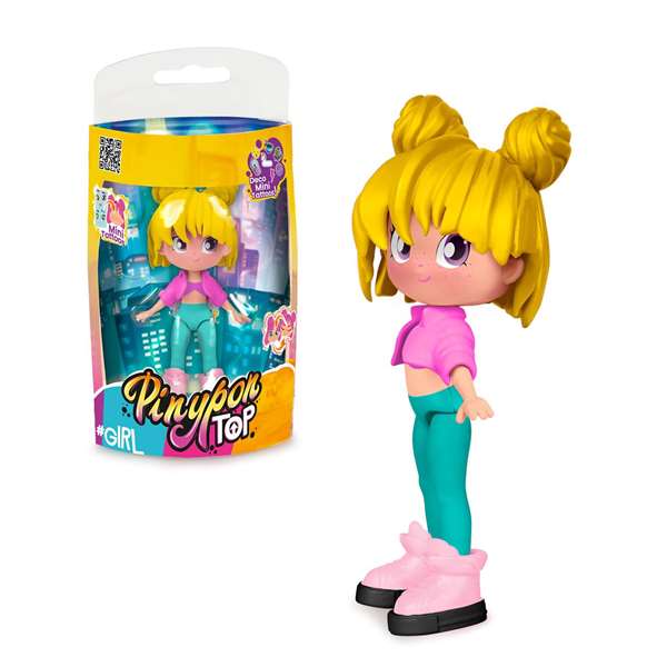 Famosa Figura Pinypon Top Girls - Poupee a Double Visage avec Tatouages 11 cm - Assortiment