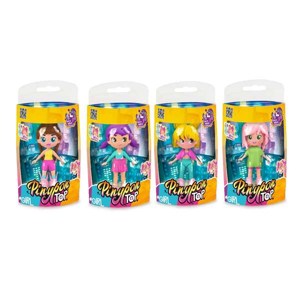 Famosa Figura Pinypon Top Girls - Poupee a Double Visage avec Tatouages 11 cm - Assortiment