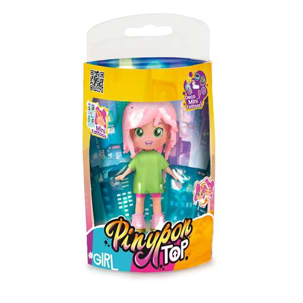 Famosa Figura Pinypon Top Girls - Poupee a Double Visage avec Tatouages 11 cm - Assortiment