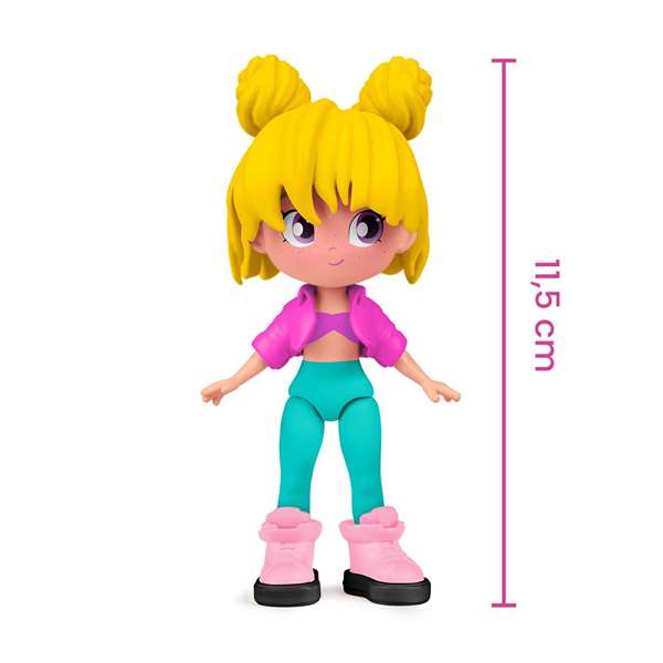 Famosa Figura Pinypon Top Girls - Poupee a Double Visage avec Tatouages 11 cm - Assortiment