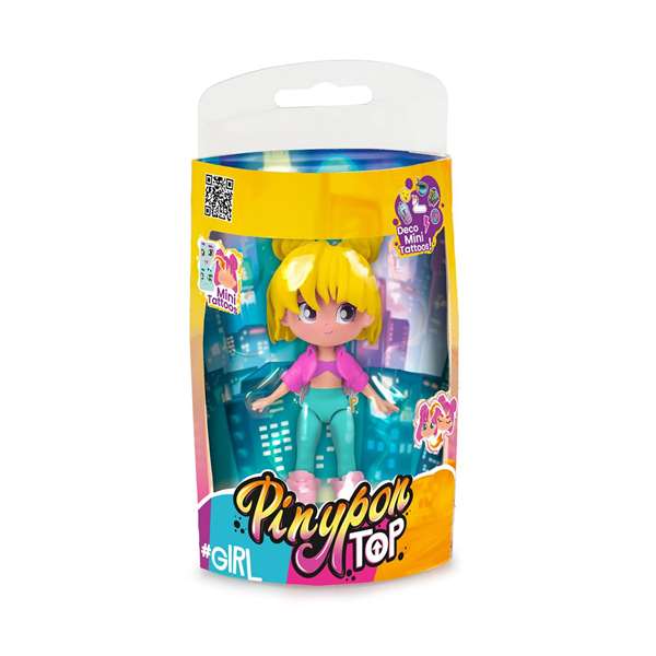 Famosa Figura Pinypon Top Girls - Poupee a Double Visage avec Tatouages 11 cm - Assortiment