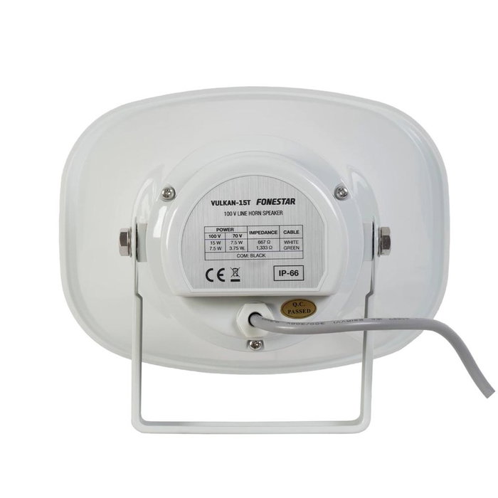 Fonestar Vulkan 15T Haut-parleur Exponentiel IP66 100V 15W RMS Extérieur Blanc
